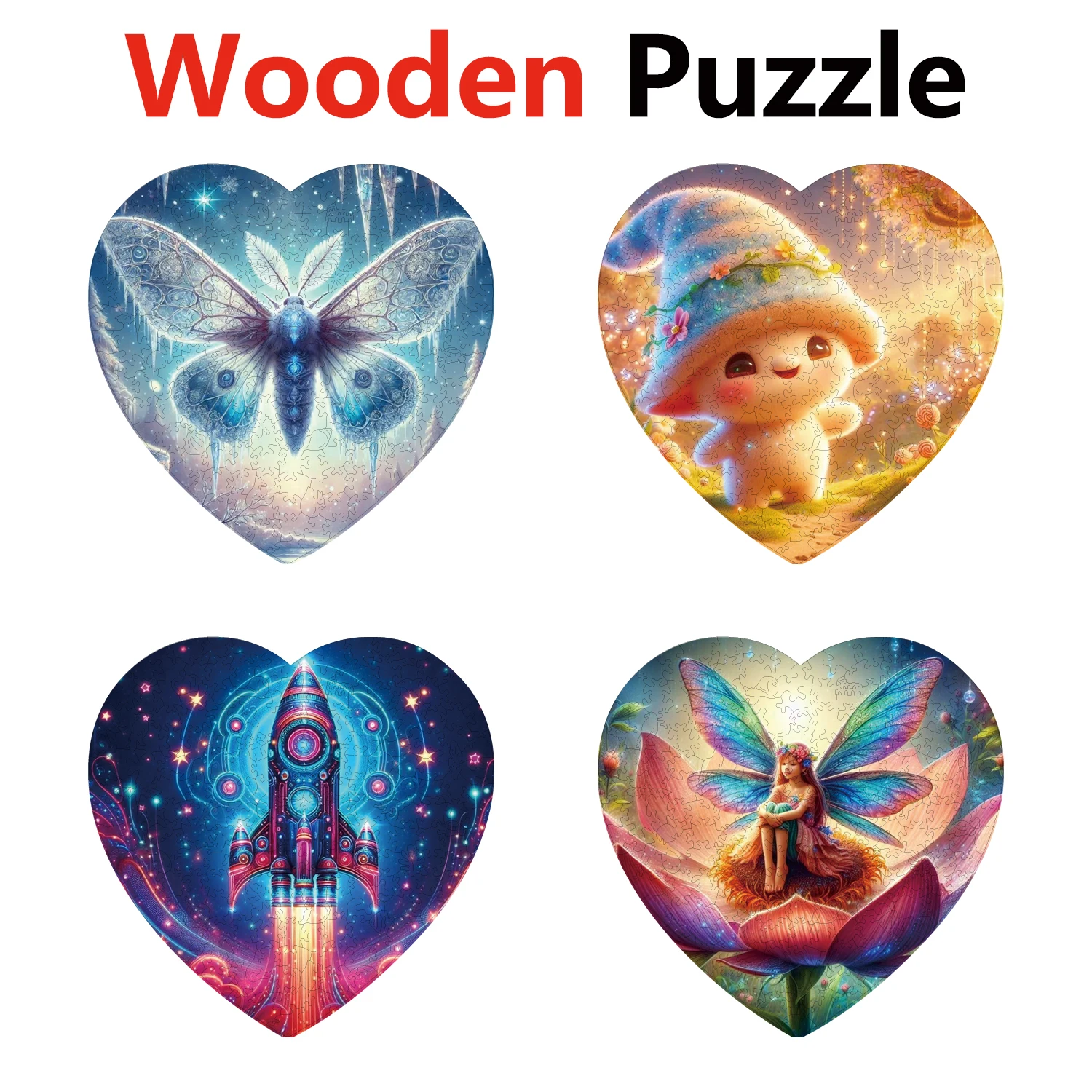 

Butterfly Elf Rocket Animal Puzzles High Quality Jigsaw Puzzle Wooden Puzzle Best Christmas Gift