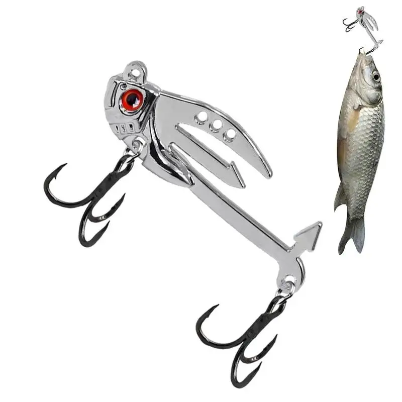 Metal VIB Fishing Lure 2-in-1 Fake Angling Baits Long Throwing Realistic 3D Eyes Fishing Baits Freshwater Sea Fishing Lures  ﻿