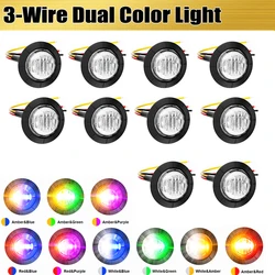 PSEQT 10PCS Dual Color LED Side Marker Lights 3/4