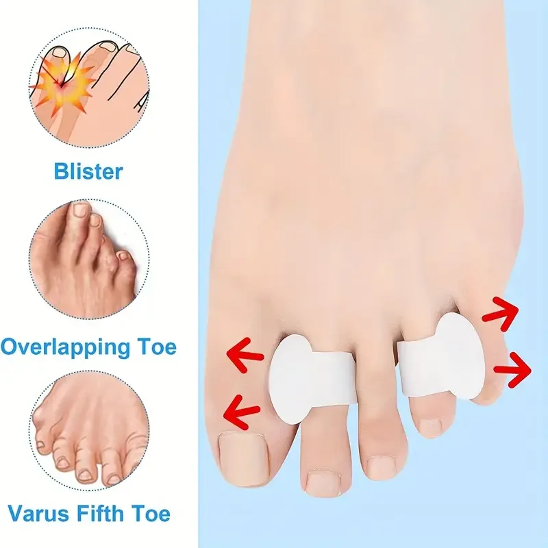 1Pair/2Pc Toe Separator,Separator Finger Feet Care Protector Silicone Toe Hallux Valgus Bunion Relief Corrector Bunion Pads