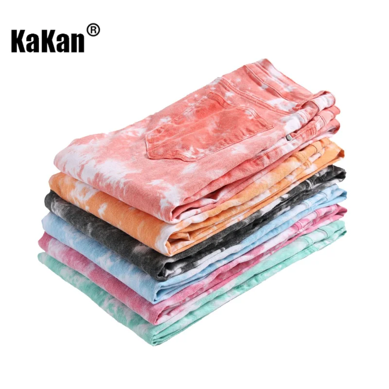 

Kakan - European and American Color Stretch Slim Print Jeans, Popular Spring New Straight Length Jeans K010-813