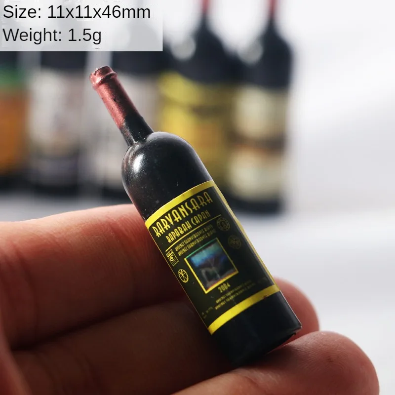 Simulated Miniature Dry Red Wine Bottle BJD Dollhouse Creative 1:12 Pocket Miniature Food Play Sand Table Model Photography Prop