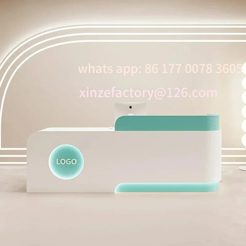 

Customizable counter desk with drawers reception for the beauty sreception counter completory home office desk luxury reception