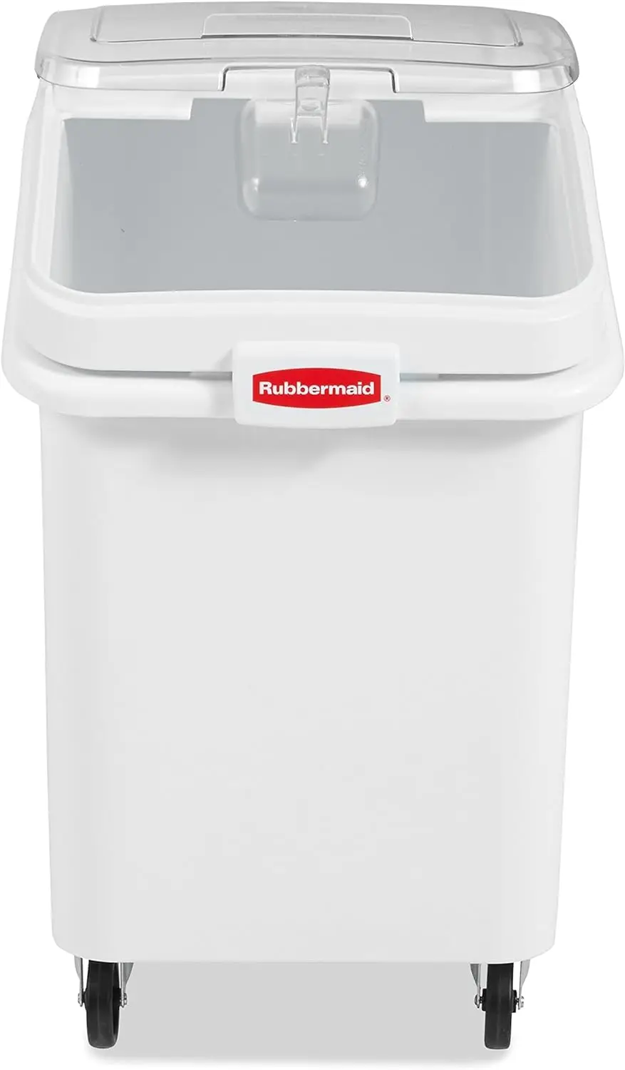 Rubbermaid Commercial Products ProSave Shelf-Storage Ingredient Bin With Scoop, 600-cup capacity, Plastic, White,