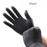 100 Pcs Disposable Black Nitrile Gloves for Household Cleaning Work Safety Tools  Gardening Gloves  Kitchen Cooking Tools