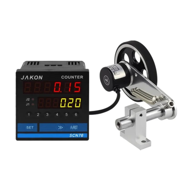 Wheel Conveyor Belt Loading Point Length Digital Rope Meter Counter