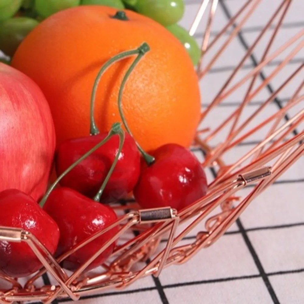 Nordic-style Hollow Structure Foldable Fruit Basket Modern Simple Storage Basket Scalable Candy Dessert Rack Fruit Storage