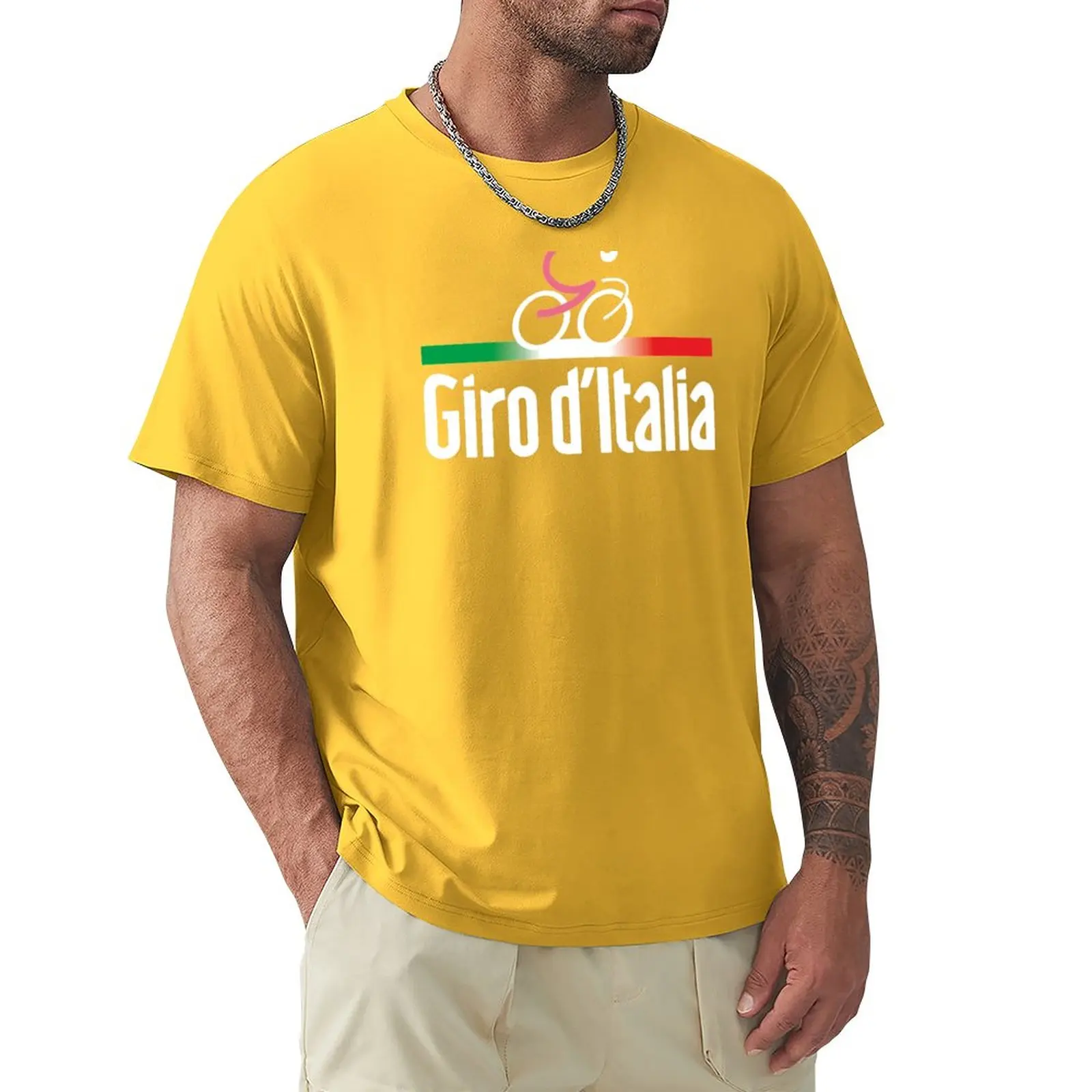 Giro D Italia T-Shirt summer tops boys t shirts mens tall t shirts Crew Neck Short Sleeves Casual Loose Men Clothing Streetwear