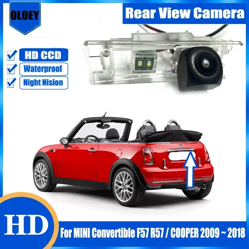 

HD rear camera For MINI Convertible F57 R57 / COOPER 2009 ~ 2018 Night vision Backup Reversing Camera / License plate Camera