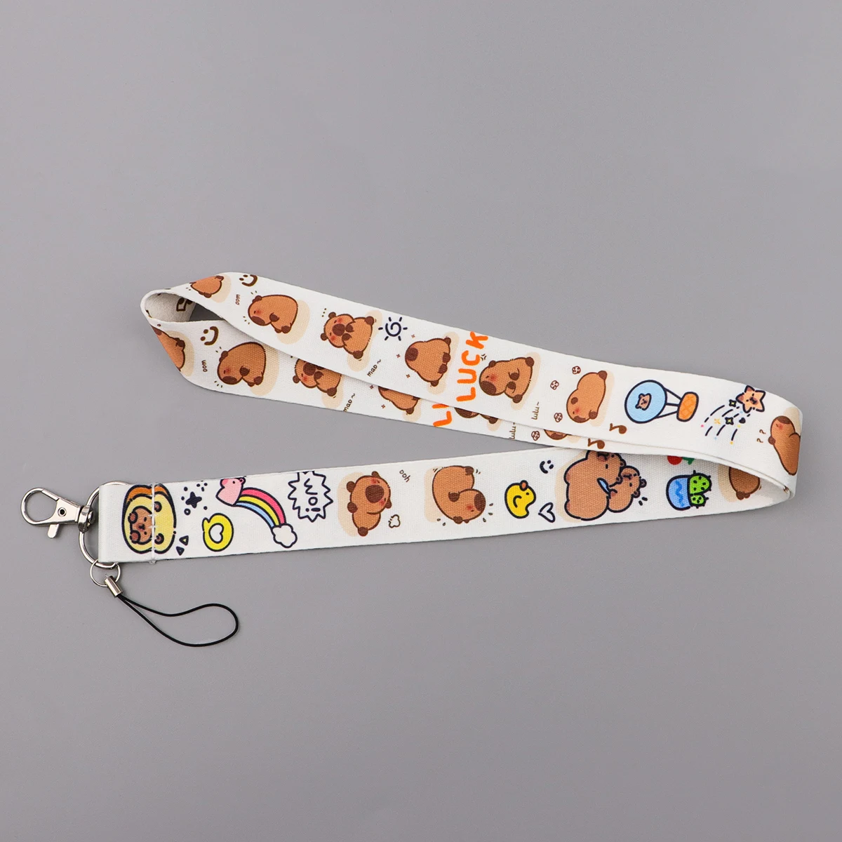 Cartoon Capybara Neck Strap Animal Lanyards for Key ID Card Gym Cell Phone Strap USB Badge Holder Rope Pendant Key Chain Gift