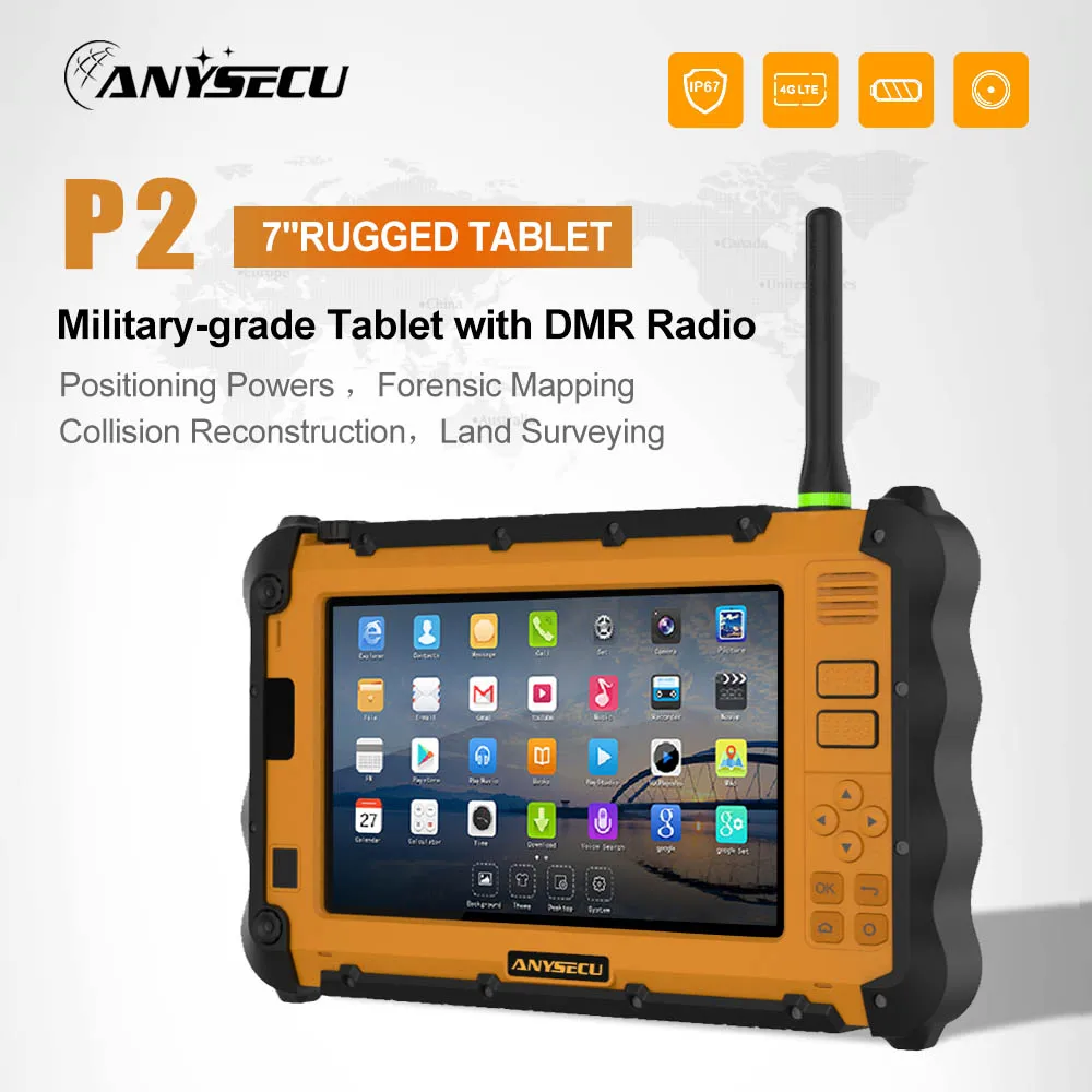 

Original Runbo P2 Android 9 Tablet PC IP68 Waterproof DMR UHF PTT POC zello Walkie talkie Radio 7" 6GB RAM 128GB ROM 4G LTE