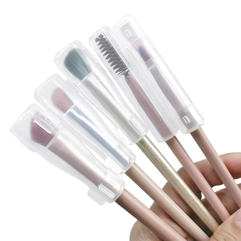 Makeup Brush Transparent Dust Cover Antibacterial Moisture Proof Foundation Eye Shadow Lip Brush Bristles Storage Accessories