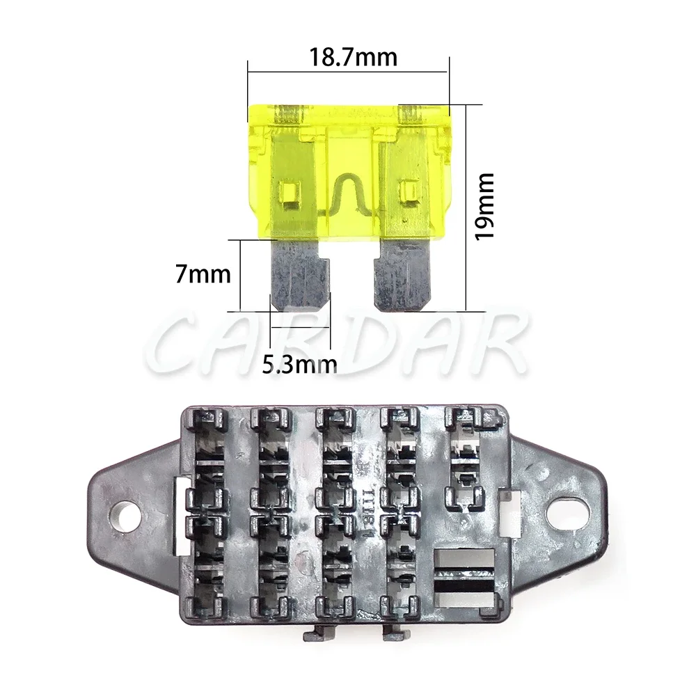 1 Set 9/10/14 Way AC Assembly Standard Blade Fuse Holder Block Plastic Cover With Terminals For Car Automobile Auto Trike