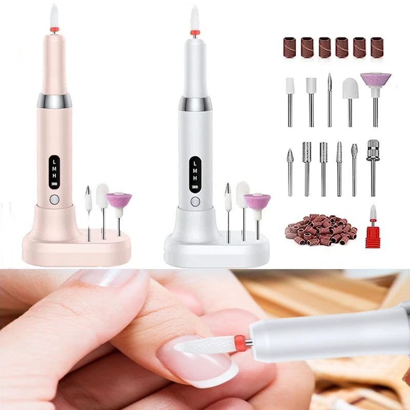 Lucidatore elettrico per unghie Trapano professionale per unghie Rettifica Lucidatura Rimozione della pelle morta Levigatura artistica Penna per lima Macchina per manicure