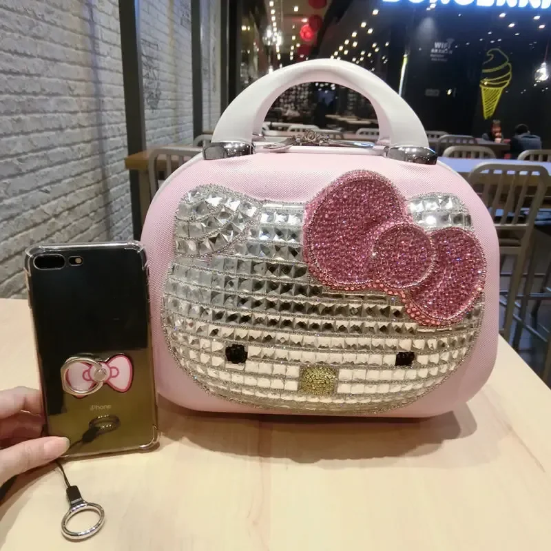 Oryginalna walizka Hello Kitty Kawaii Cartoon kosmetyczka podróżna wielofunkcyjna o dużej pojemności prosta z blokadą prezenty dla dzieci