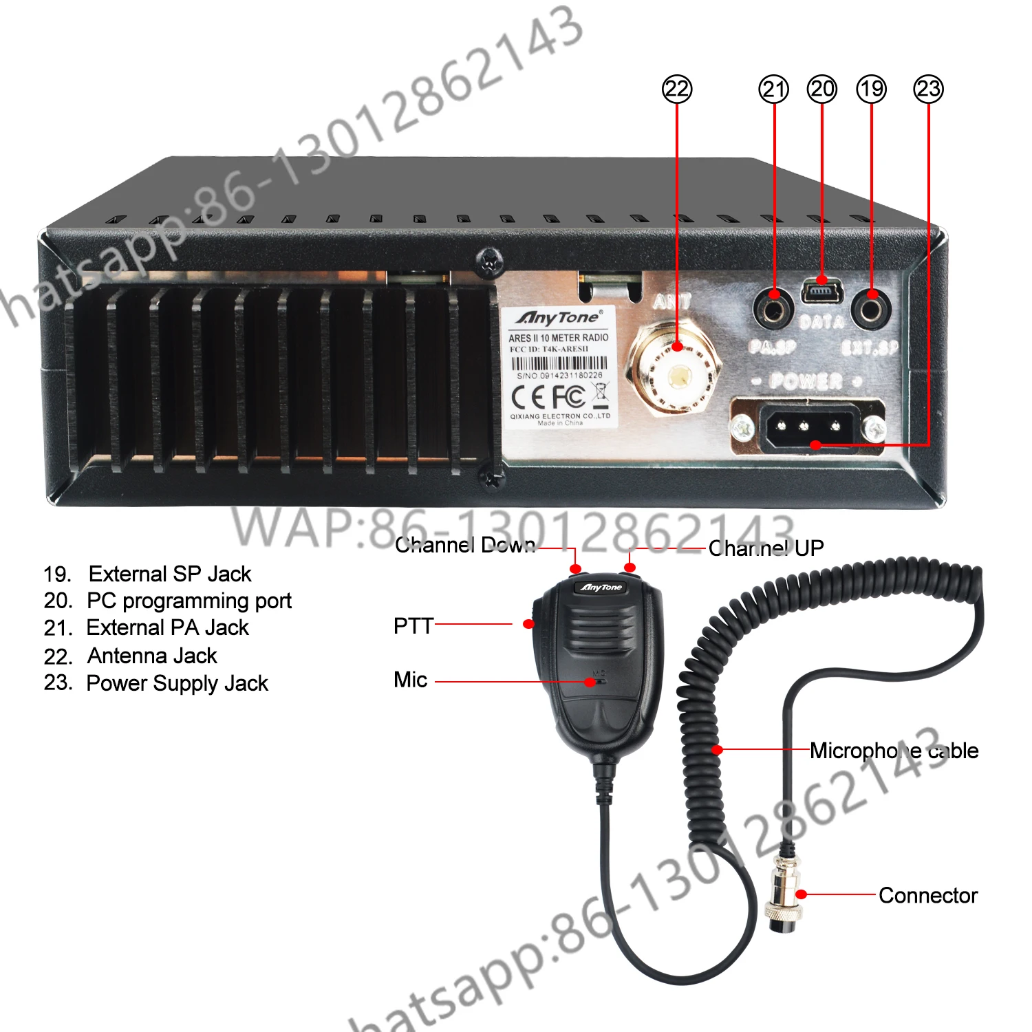 Anytone ARES II 10 Meter CB Walkie Talkie SSB Citizen Band 28.000-29.695MHz AM/FM/USB/LSB/PA 40W VOX NB/ANL CB Radio view 6