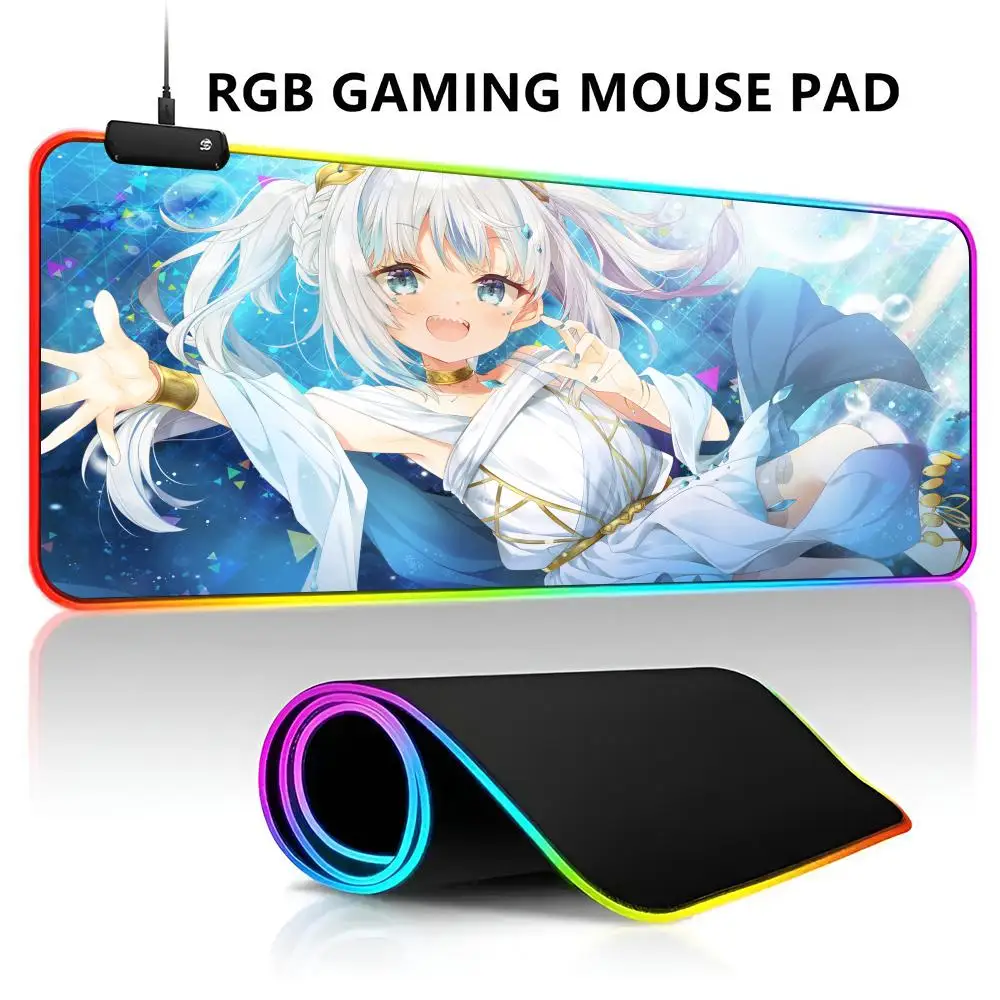 gawr-gura-マウスパッド-rgb-ledライト-ゲーミングマウスパッド-防水-大型-ゲーマー向けマウスカーペット-ビッグマウス-キーボードパッド-pcデスク-プレイマット-w