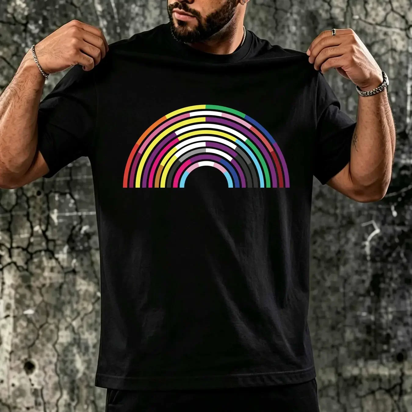 washed T Shirt All Colors Rainbow LGBT LGBTQ Ally Subtle Pride Women Trans Lesbian Gay Queer long or short sleeves vintage