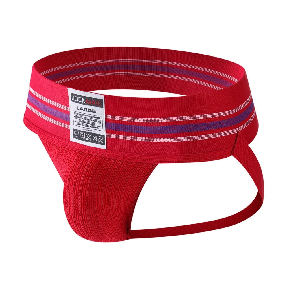 Jockmail Hot Man Underwear Thong Wide Waistband Striped Jokkstrsps Hombre Cotton Knit Very Hot Strings Sports Sexy Panties view 3