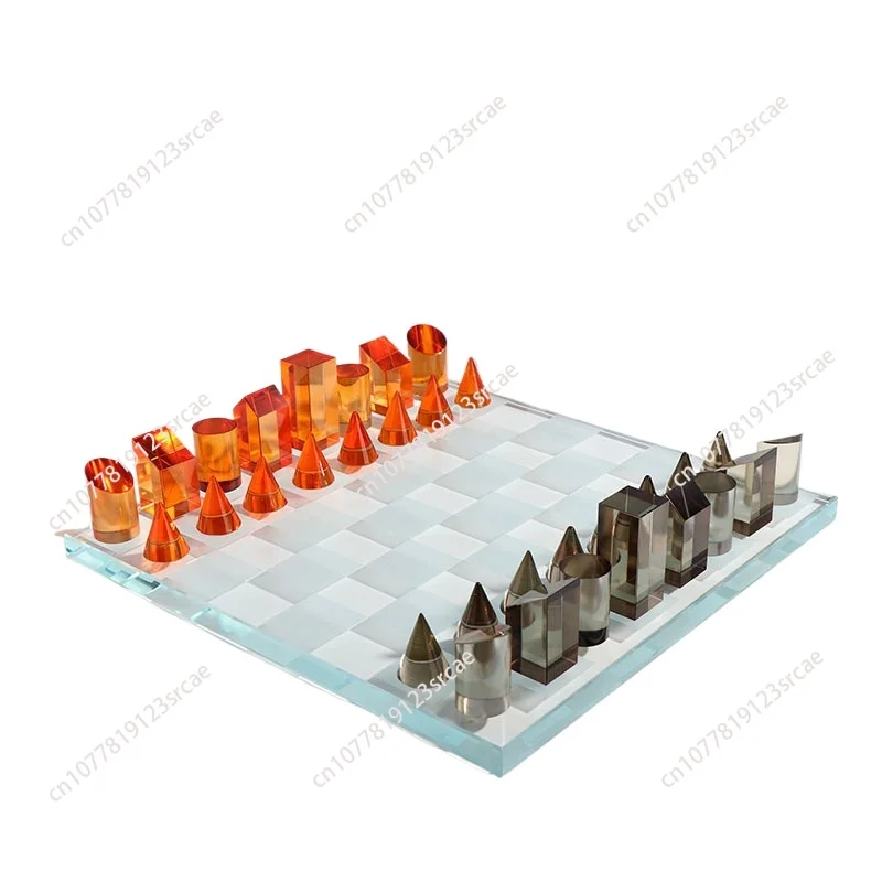 Nordic Minimalist Crystal International Chess Board Chess Ornaments Modern Sample Room Living Room Soft Home Decoration