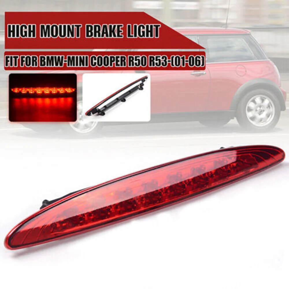 Auto Led Third Brake Light For Mini Cooper R50 R53 2002-2006 Rear High Mount 3rd Stop Brake Light Red Lens