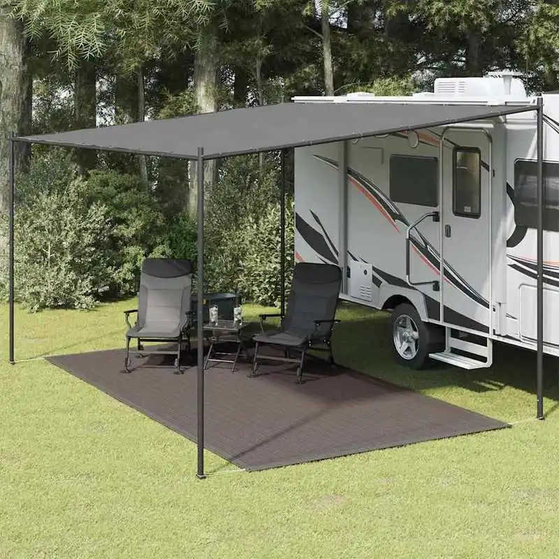 Tapis de sol anthracite 250x400 cm imperméable pour camping-car et extérieur