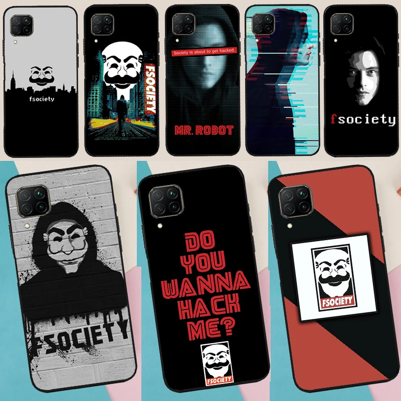 Mr Robot Fsociety Case For Huawei Honor 50 70 X7 X8 X9 P50 P30 Pro P20 P40 Lite Nova 9 P Smart 2019 Cover