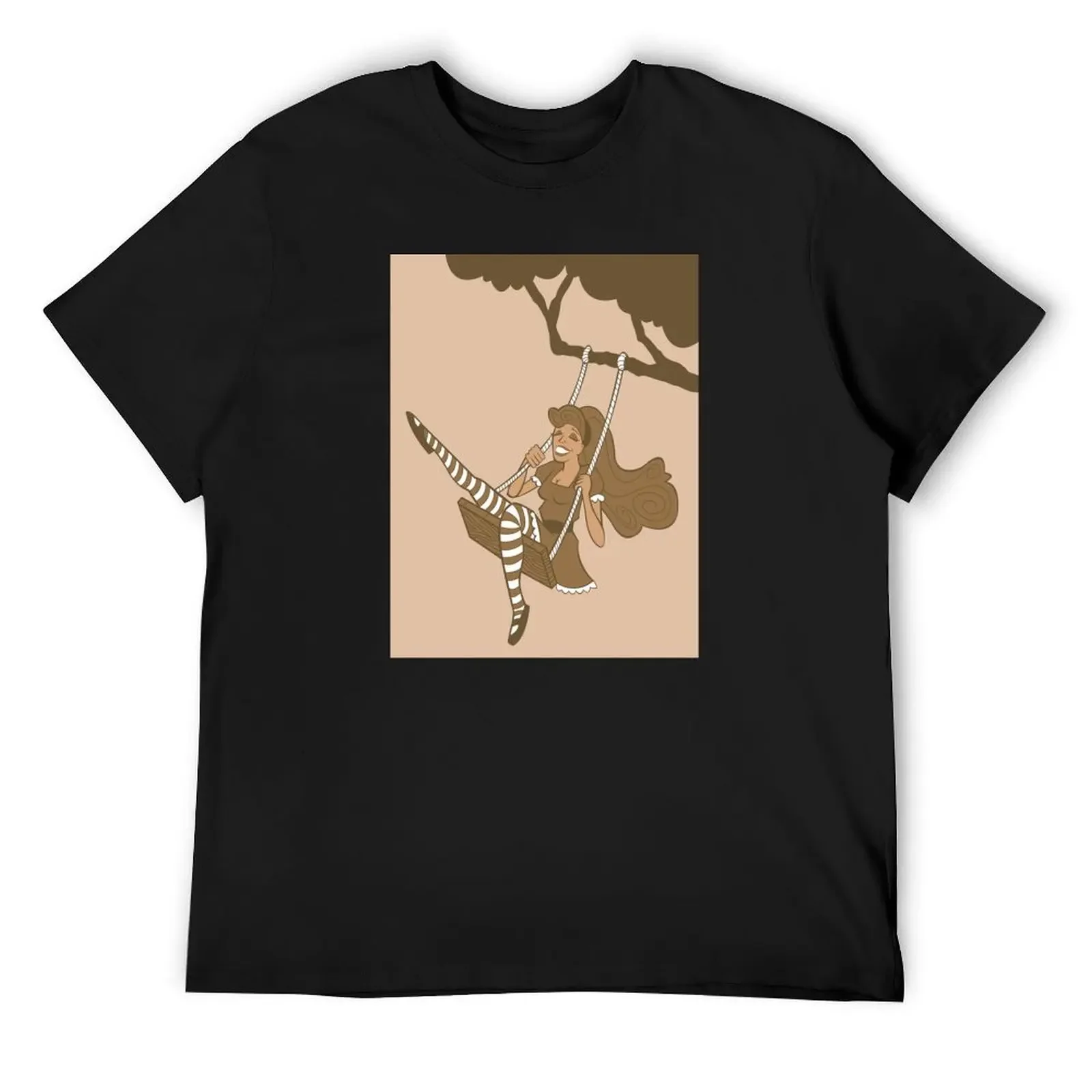 Girl on a swing T-Shirt animal prinfor boys anime clothes shirts graphic plain t shirts men