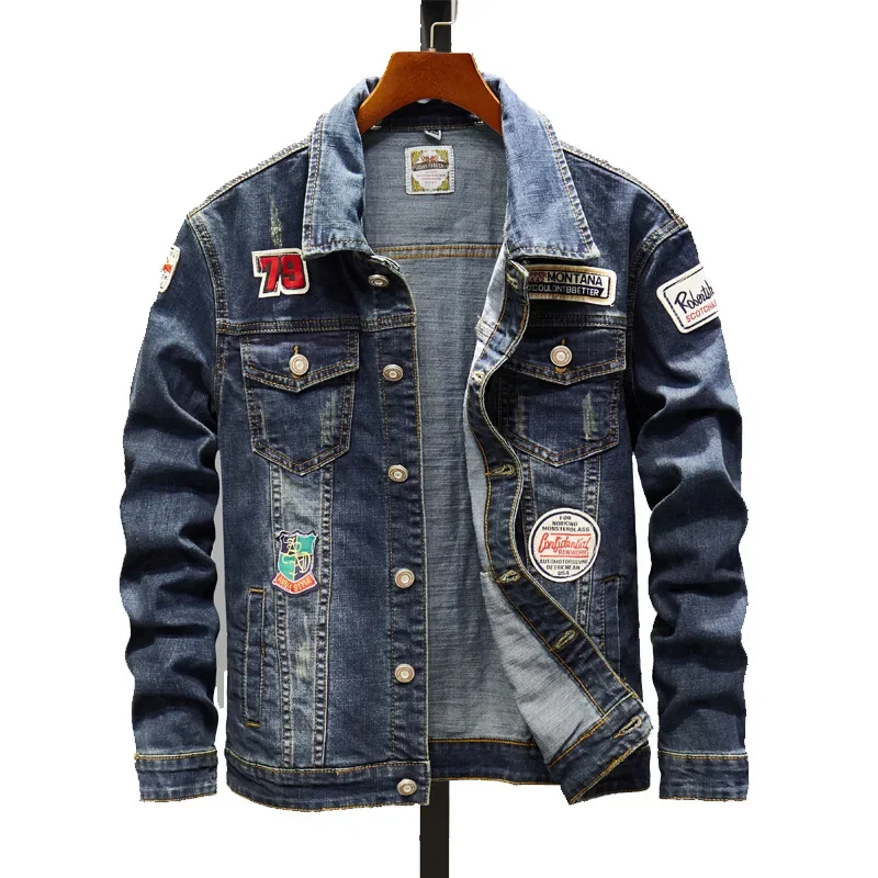 Men\'s Plus Size Jacket Denim Jacket Fashion Denim Tops