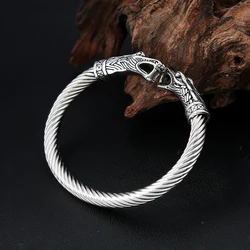 Vintage Viking Dragon Head Bracelets For Men Stainless Steel Punk Fashion Nordic Animal Bracelet Party Jewelry Gift Dropshipping