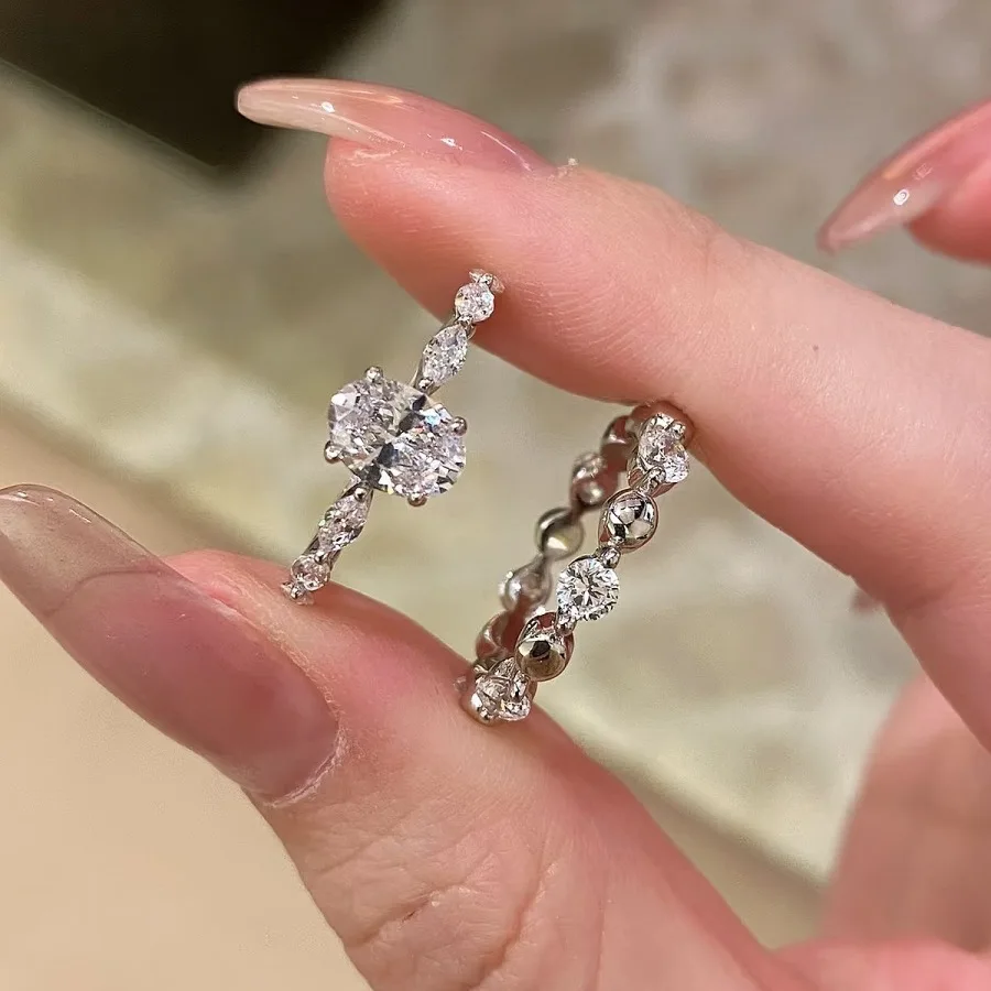 

1CT Moissanite Women's Pigeon Egg Set Ring PT950 Platinum Precious Love & Lasting Affection Sweet Moment Witness Gift