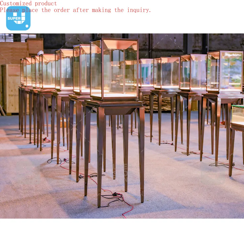 

Custom.Lockable Jewellery Store Display Cabinet Wholesale Led Lighting Glass Jewelry Display Cabinet Showcase