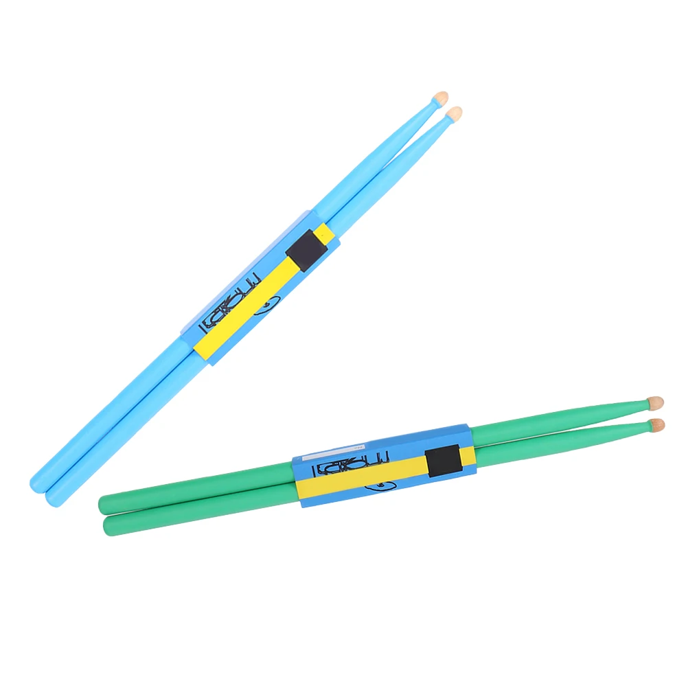 

2Pairs Maple Wood Drumsticks Durable Lightweight Bright Color Drumming Sticks Drum Set Accessories Practice Equipment