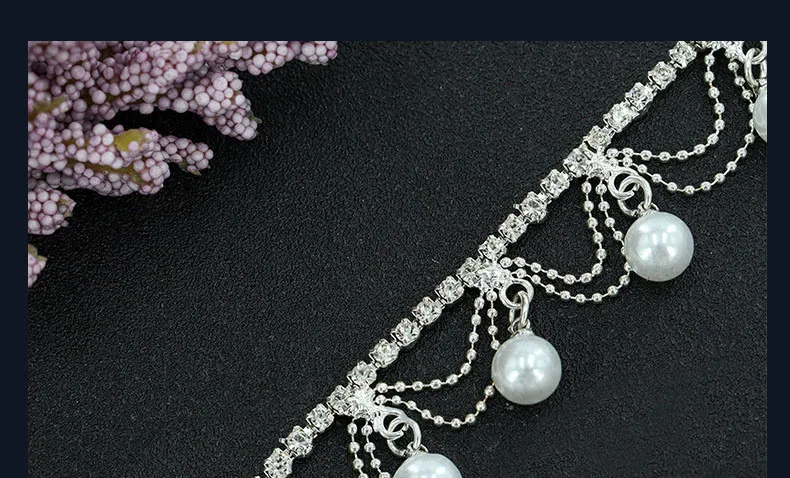 10 Meter Strass-Glitzerkristall-Diamantkette mit Eingelegten Perlen, DIY-Bastelbedarf, Geschenkdekoration, Taschen-, Hut- und Kleidungszubehör – Detail 6