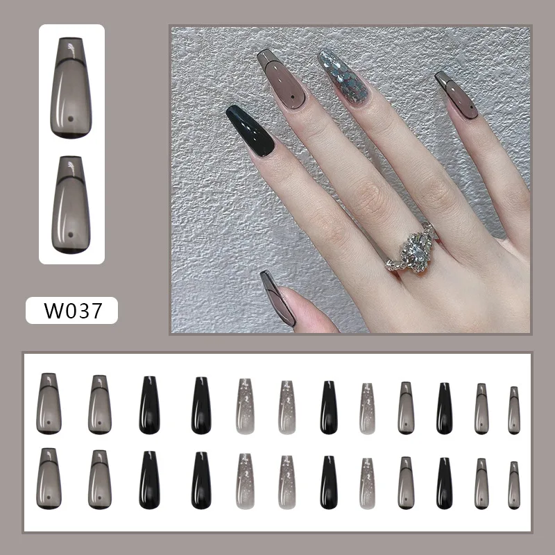 Faux Ongles en Forme de Cercueil, Manucure à la Mode, N64.24 Pièces