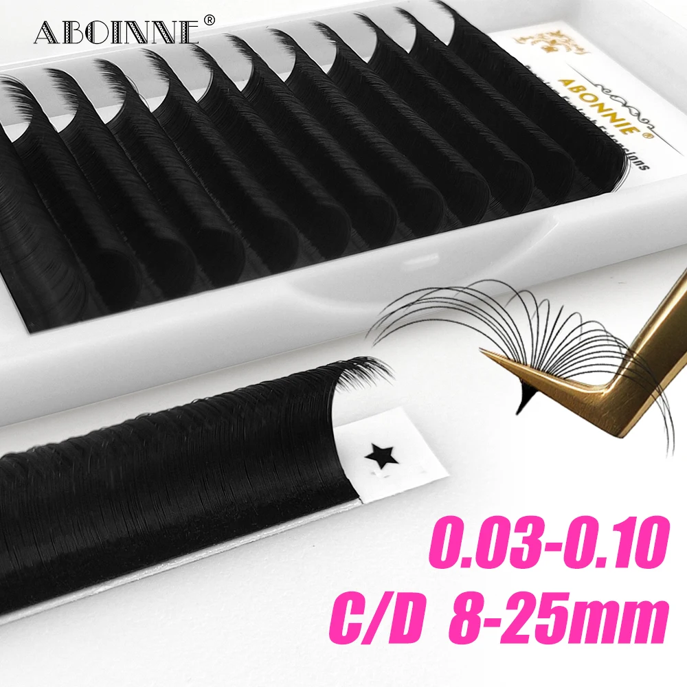 Mega Volume Lash - 아보니 0.03-0.10mm 이지 팬 오토 속눈썹