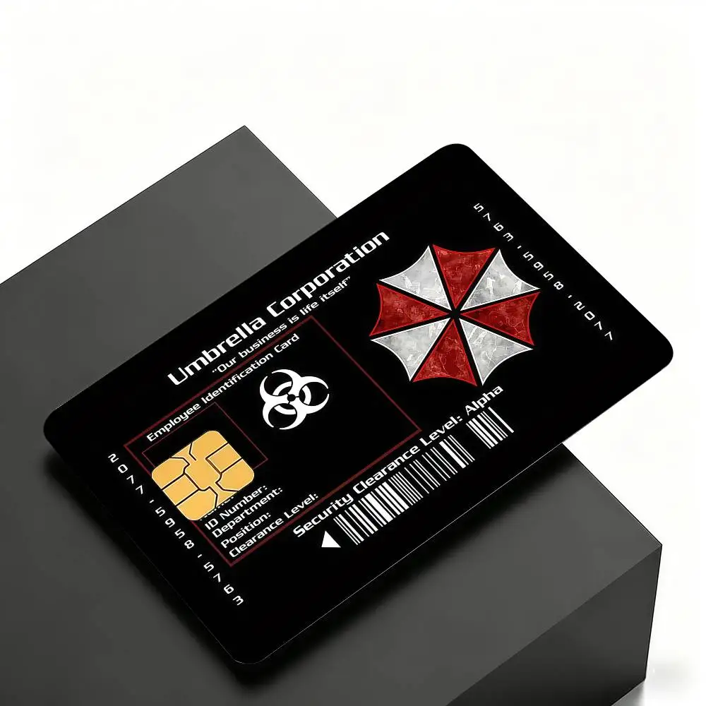 Game R-ResidentS E-EvilS UmbrellaS Kreditkarten-Skin-Aufkleber 4er-Set Folie Bus-Pass Frontdekoration Bank-Debitkarten Wasserdicht – Detail 7