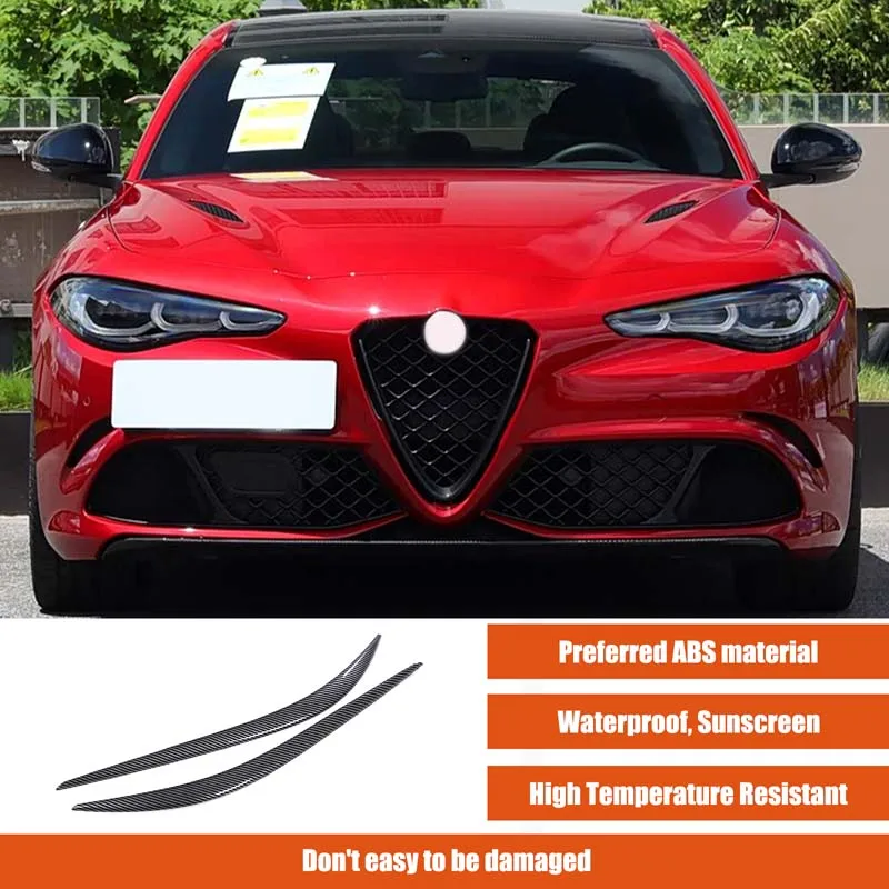 For Alfa Romeo Giulia 2015-2018 ABS carbon fiber car headlight eyebrow cover headlight eyebrow decorative sticker exterior parts
