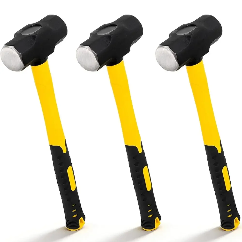 

Free Shipping3 Pack 2lb Sledge Hammer, Dual-Face Drilling Hammers with Forged Steel Head and Textured-Grip Fiberglass Handle, He