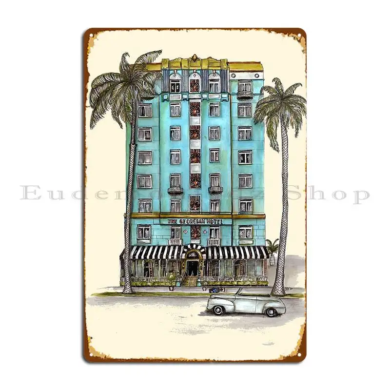 The Georgian Hotel Santa Monica California Metal Plaque Designer Design Cinema Wall Cave Printing Tin Sign Poster