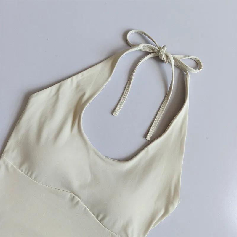 Sexy Neckholder-Yoga-Sport-BH-Weste mit schönem Rückendesign, festem Halt, einteiligem Cup, für Damen zum Laufen, Sommer, schlankmachend, Fitness-Oberteil. – Detail 14