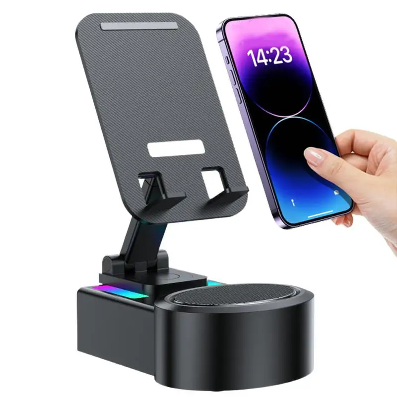 

Wireless Charging Holder Cellphone Rack With Light & Speaker Foldable Phone Charging Supplies For Women Boys Girls Youth Teens