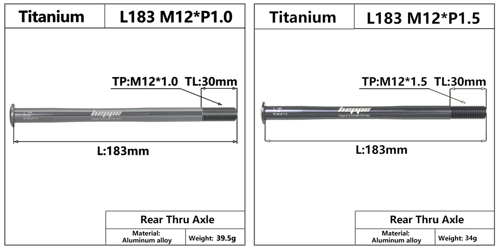 HEPPE MTB Rennrad Titan Steckachse Ultraleichte Fahrradachse 12x142 12x148 Hinterradnabe Steckachse Fahrradgabel 12x100 12x110 Welle – Detail 6