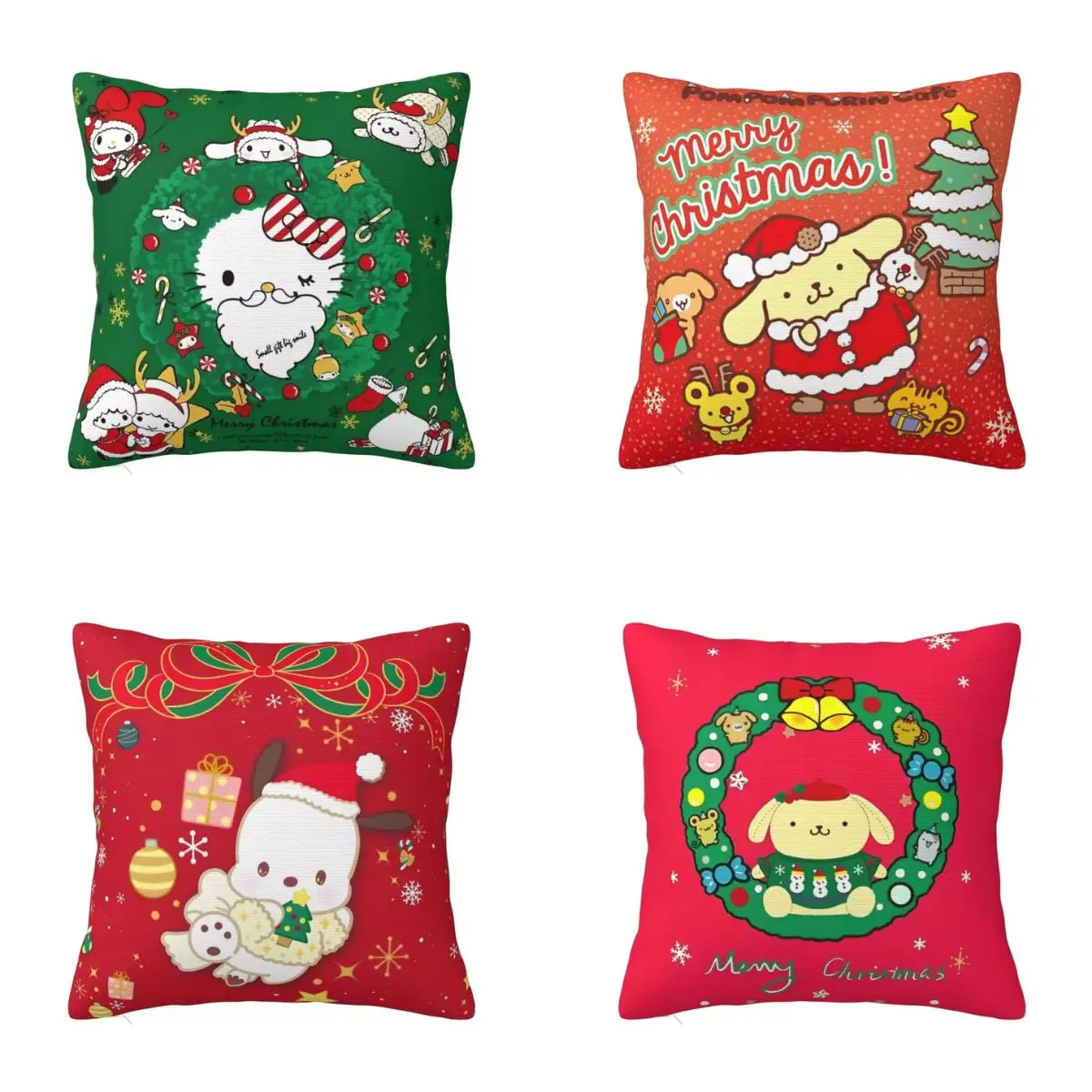 Hello Kitty Kuromi Pillow Case Sanrio Christmas Pillow Cover Morden Cushion Cover Pillowcases For Chair Sofa Home Decoration