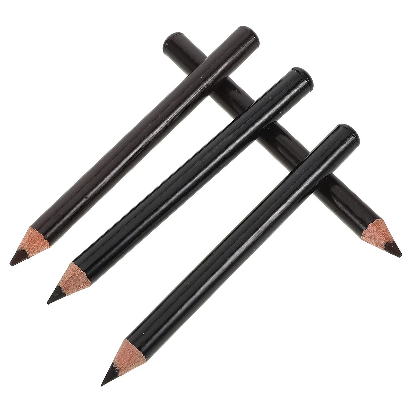 Matita per sopracciglia impermeabile da 4 pezzi Accessorio per sopracciglia in legno Kit per modellare le sopracciglia resistente alle sbavature dall'aspetto naturale marrone morbido