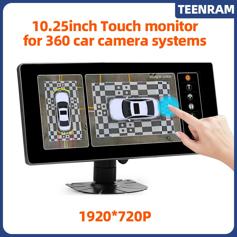 Para sistema de cámara de coche de 360 grados Avm Bird Eye View Mdvr Box Monitor de pantalla táctil de 10,25 pulgadas con protocolo Uart Rs232 AHD 1080P