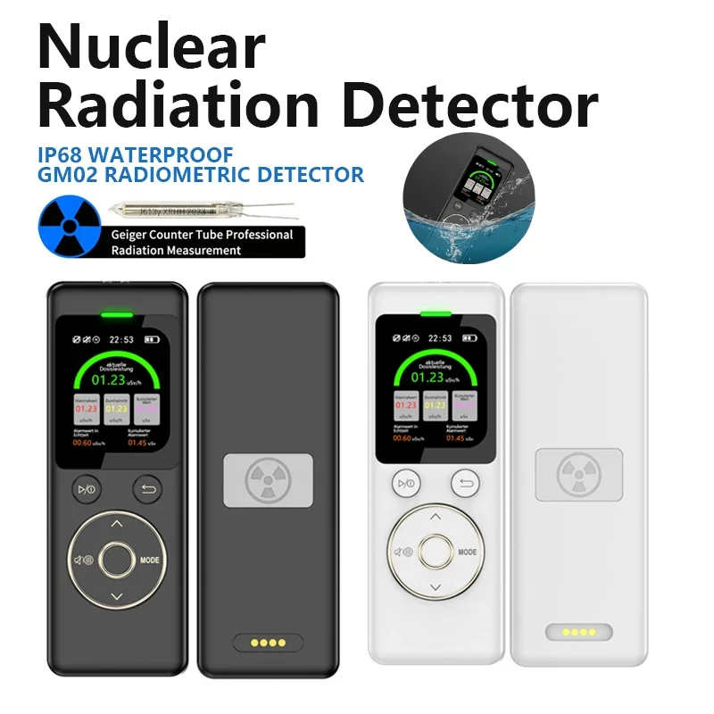 Nuclear Radiation Detector GM-02 Waterproof Geiger Counter Personal Dosimeter X-ray Beta Gamma Detector LCD Radioactivity Tester