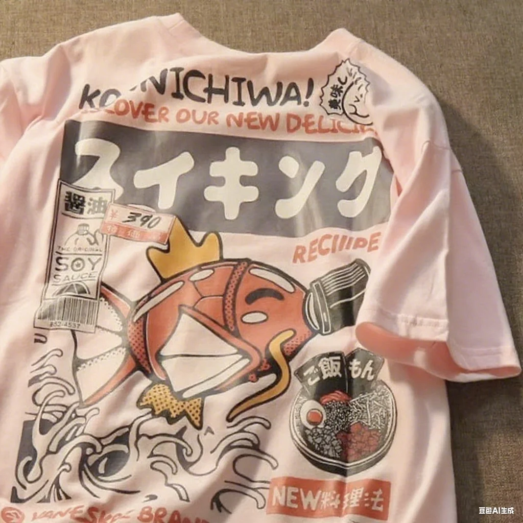 2025年最新ファッション フルセット 鯉王ファッション 半袖プリント 男女兼用 新作