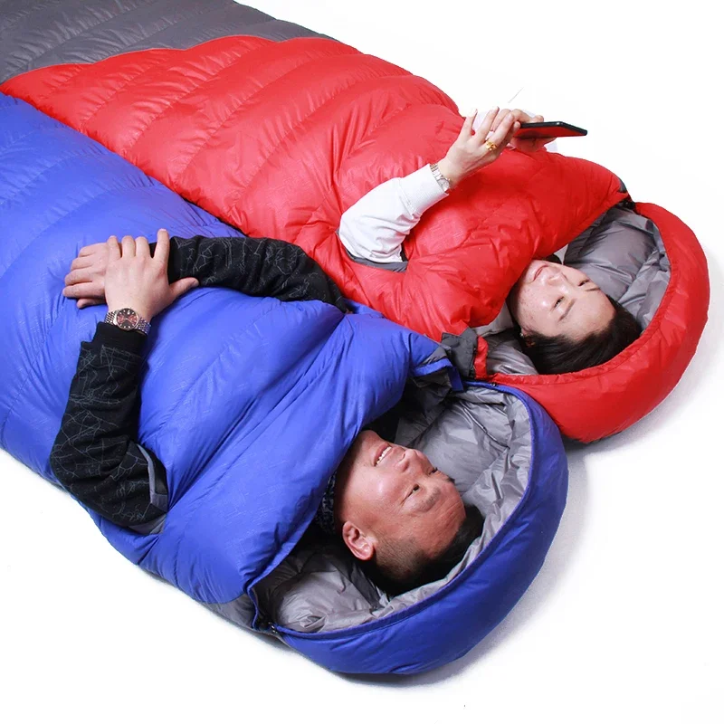 High Quality Double Sleeping Bag 4 Seasons Compression Sleeping Bag Outdoor Camping Winter Sleeping Bag