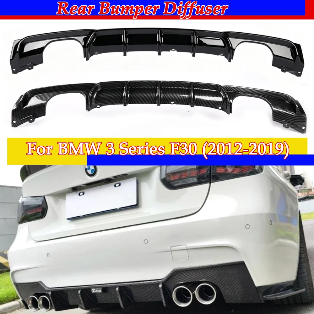 MP Rear Bumper Diffuser LipCarbon M Tech Diffusor Body Kit M Sport For BMW 3 Series F30 F31 2012-2019 Gloss Black 320i Carbon